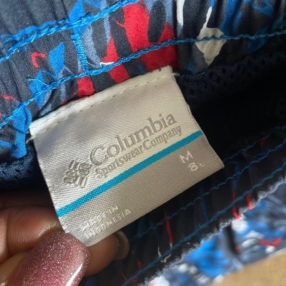 Columbia Swim trunks Men's Summerdry pocket Bright Indigo King Palm Size Medium - Picture 4 of 13